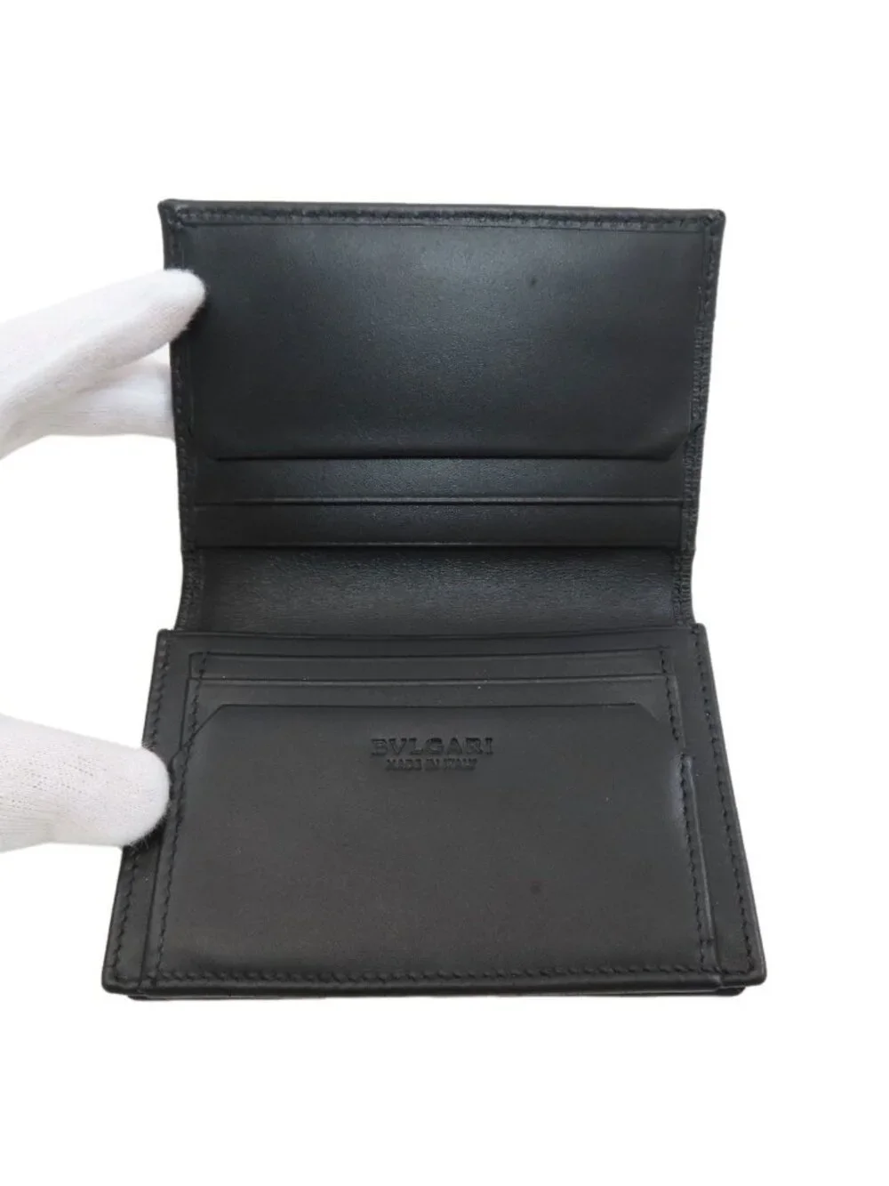 Bvlgari Business Card Holder Serpenti Scalier Man Case Leather